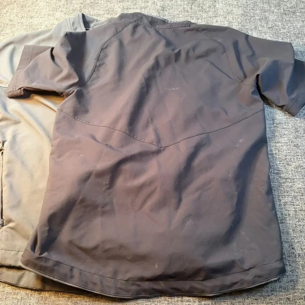 Lot of 2 Nike Mens Baseball Team Hot Jacket Anthracite Black and Gray Medium
